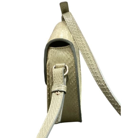 Giorgio Armani Purse Womens Crossbody Snakeskin Gold Hardware Inside PocketCream - Picture 3 of 8